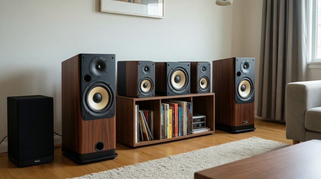 Акустика полочная vs напольная: как выбрать под комнату и стиль музыки - иллюстрация