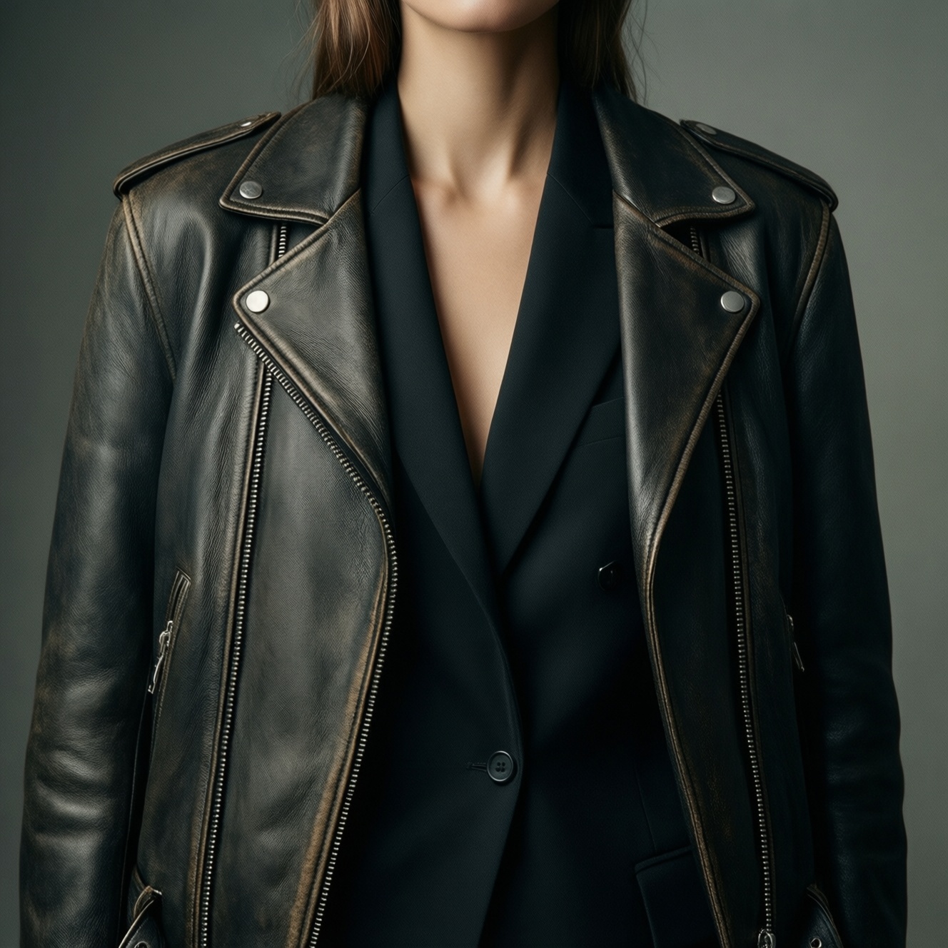 Кожаная куртка или кожаный жакет в стиле saint laurent: что даст больше образов